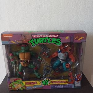 2021 TMNT Raphael Vs Triceraton Action Figure Set New